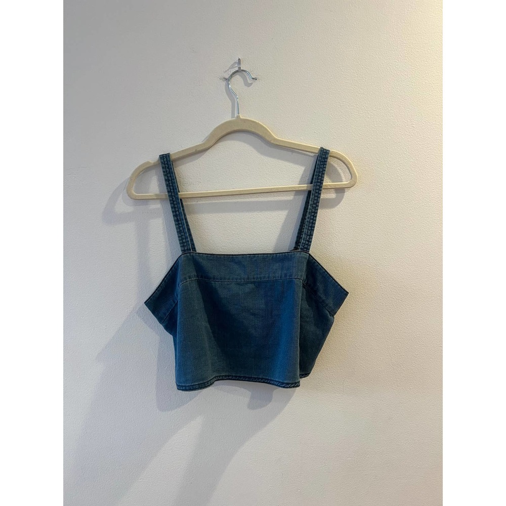 wilfred denim cropped tank top